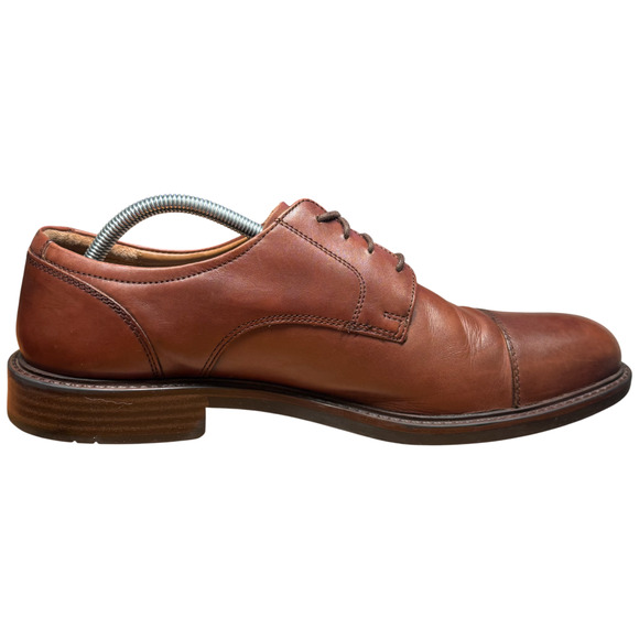 JOHNSTON & MURPHY Tabor Men's 12M Cap Toe Brown Calfskin Leather Dress Shoes - Picture 9 of 13